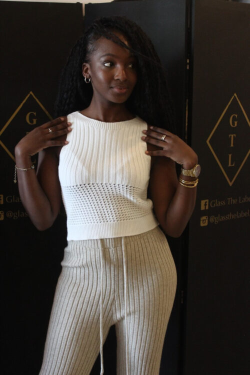 White knitted crop top