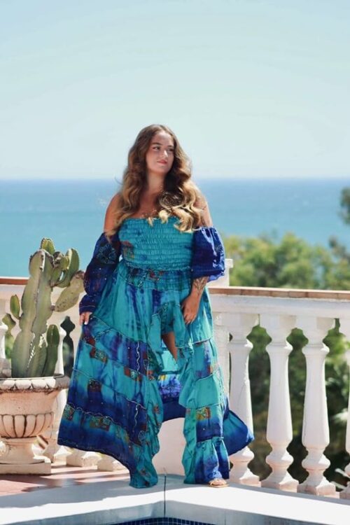 Deep Blue Tie Dye Two-Piece Bohemian set