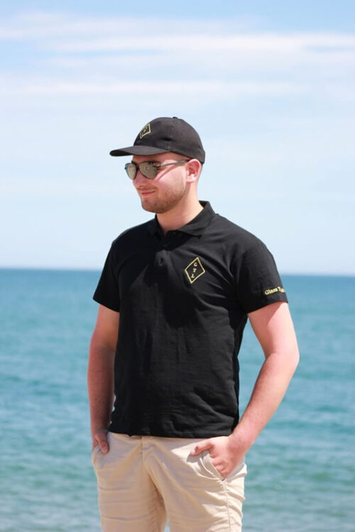 GTL black unisex polo shirt